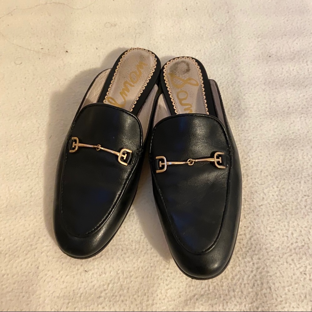 Sam Edelman black leather Linnie bit mules 5 EUC
